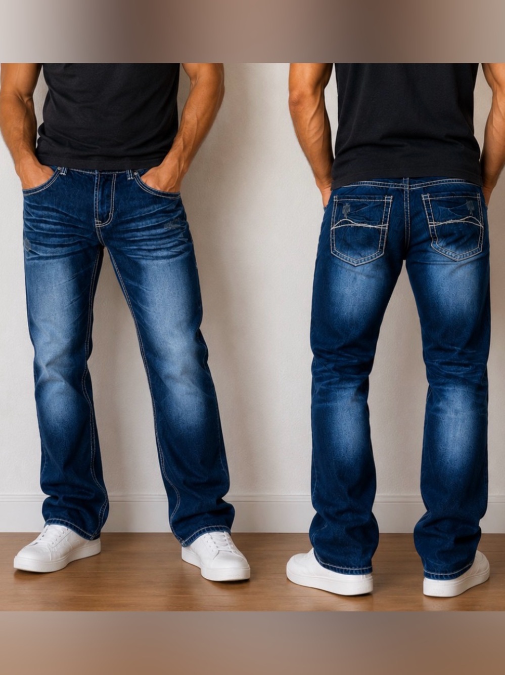 -B. Tuff "Axle" Western Cowboy Jeans Relaxed Whipstitch Bootcut Men's W/40 L/34